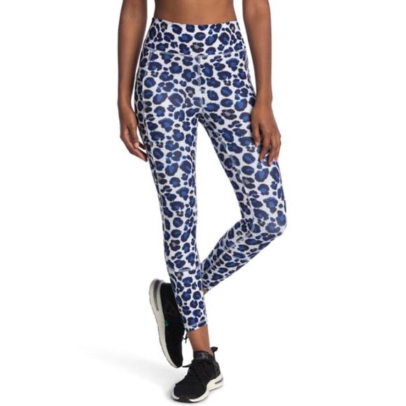 Gottex Women's Jogger Pants Ankle Leggings XS/Extra Small Blue Leopard NWT - Picture 1 of 7